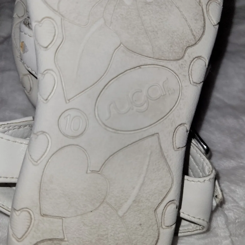 Sugar Butterfly Sandals Girl's size 10 Baby Toddler White
